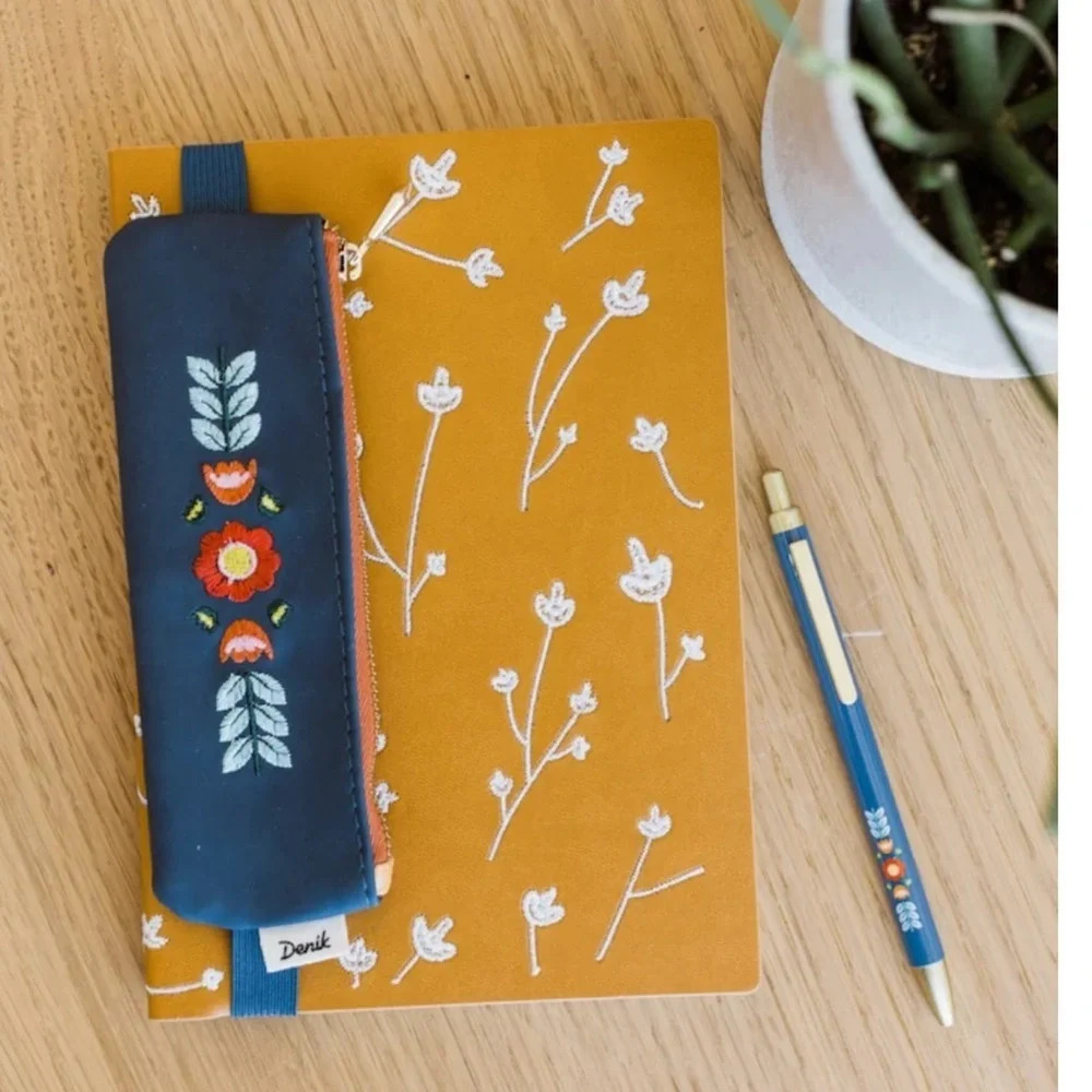 Denik Floral Journal & Notebook Pouch Gift Set, NWT